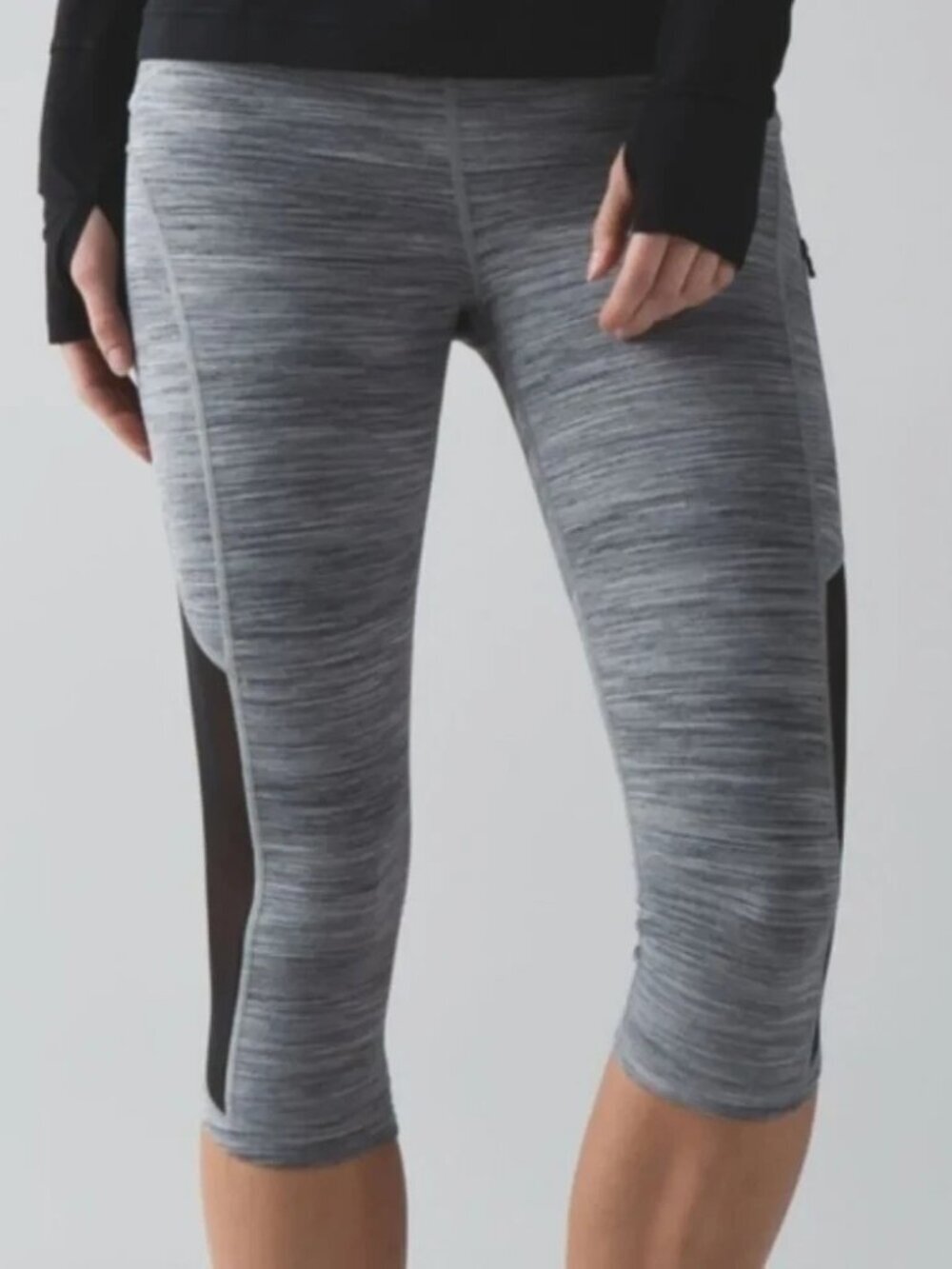 Lululemon Sun Runner Mesh Crop Leggings Outdoor Athleisure Gym Training 8